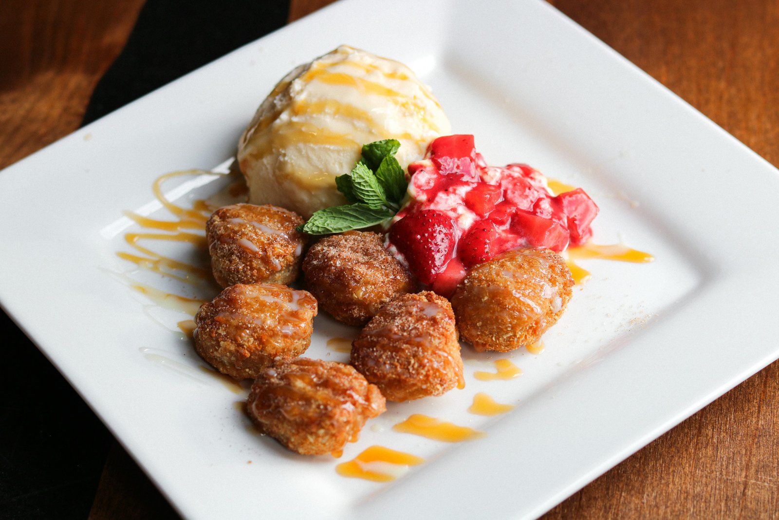 Horchata bites with ice cream and caramel drizzle at Tequila Fuego Longview