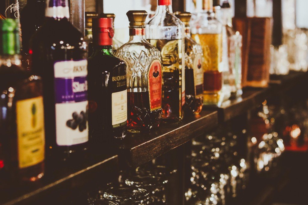 Premium spirits and liquor display at Tequila Fuego bar Longview Washington